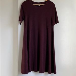 LOFT A-Line dress in burgundy/wine color